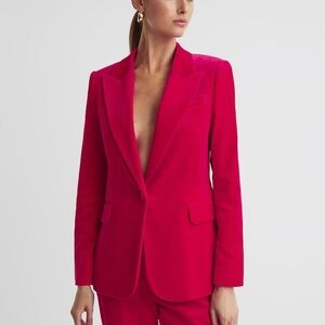 REISS Rosa Velvet Pink Blazer Size 8